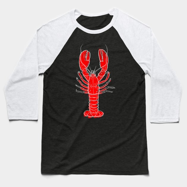 Red Crawfish Baseball T-Shirt by ewdondoxja